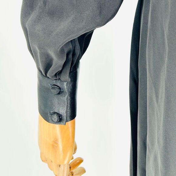 Vintage 80s Richard Warren Petites Black Rhinestone Peplum Top Wrap Skirt - Picture 7 of 10